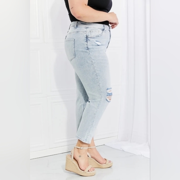 Vervet High Rise Light Wash Slim Straight Ankle Jeans Stretch Erika 20W NEW - Picture 5 of 14